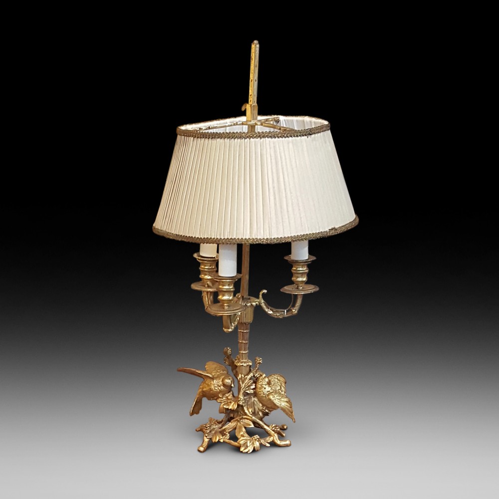  Late Victorian gilt metal table lamp