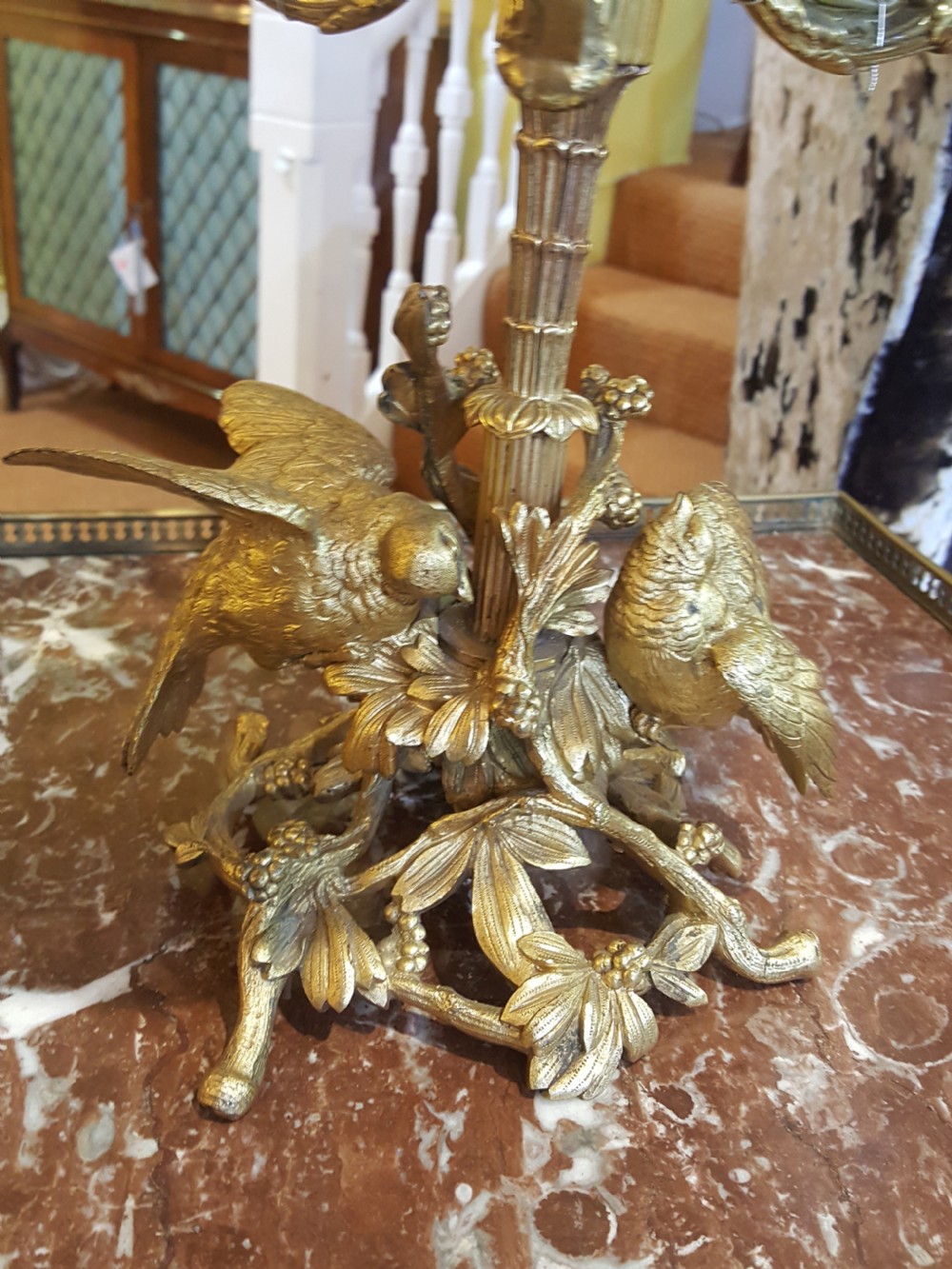  Late Victorian gilt metal table lamp View III