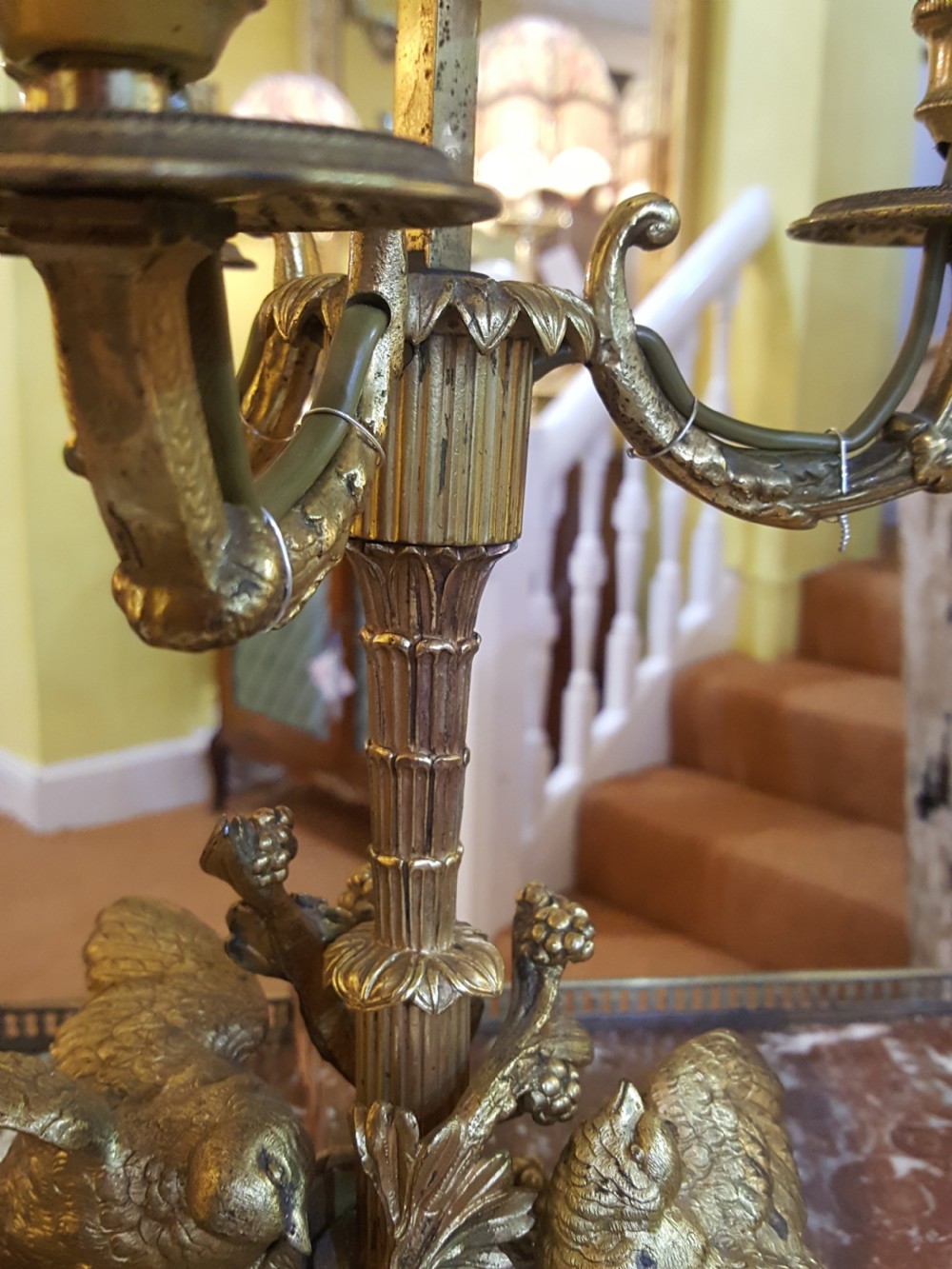  Late Victorian gilt metal table lamp View IV