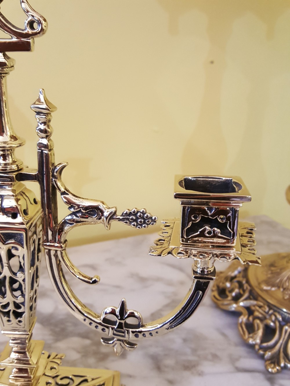 Pair of Aesthetic Brass Candelabra View IV