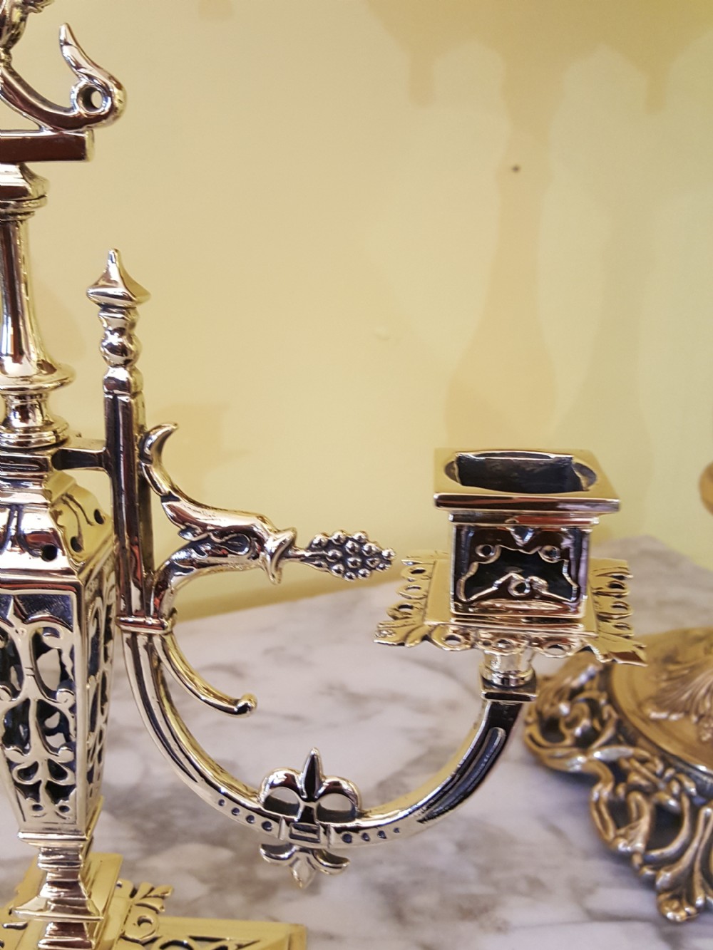 Pair of Aesthetic Brass Candelabra View V