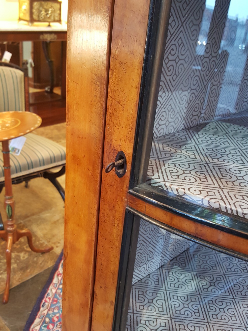Mid 19thC Biedermeier Satin Birch Corner Display Cabinet View V
