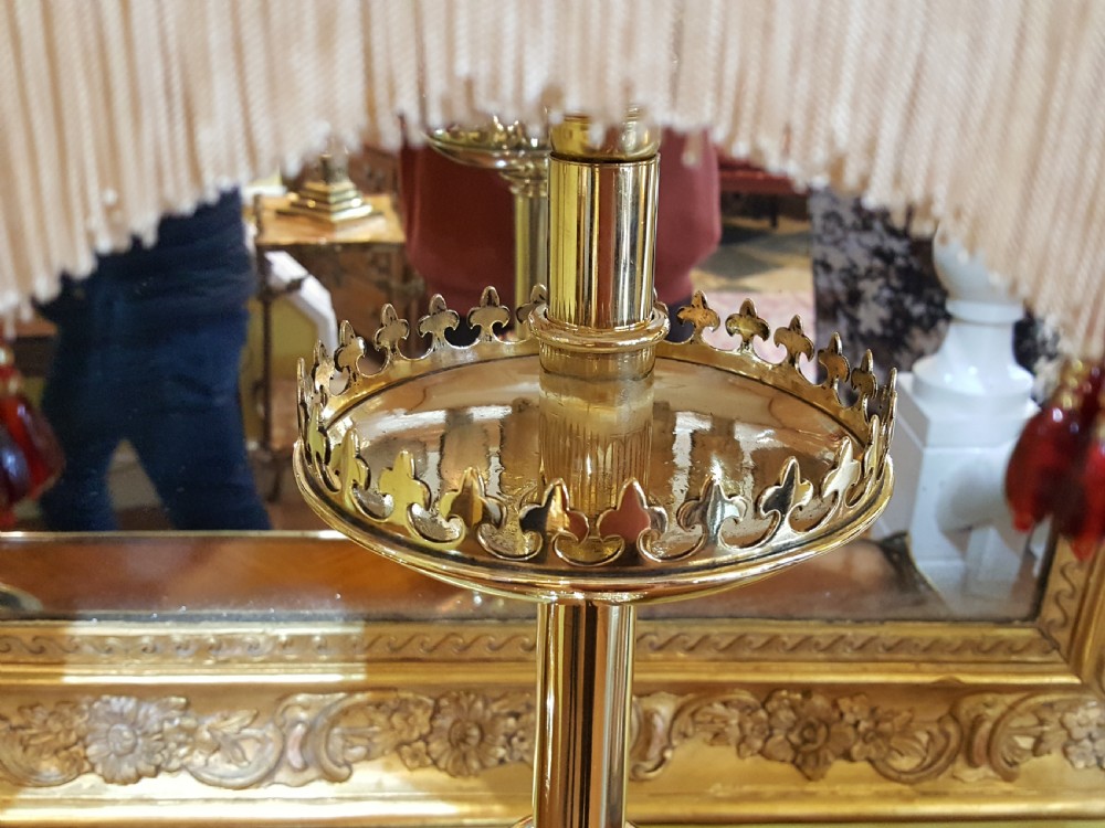 Pair of Victorian Ecclesiastical Candlesticks View II