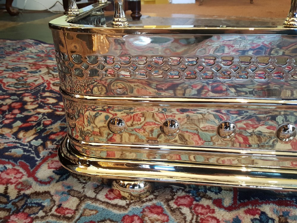 Victorian Pierced Brass Fender View II