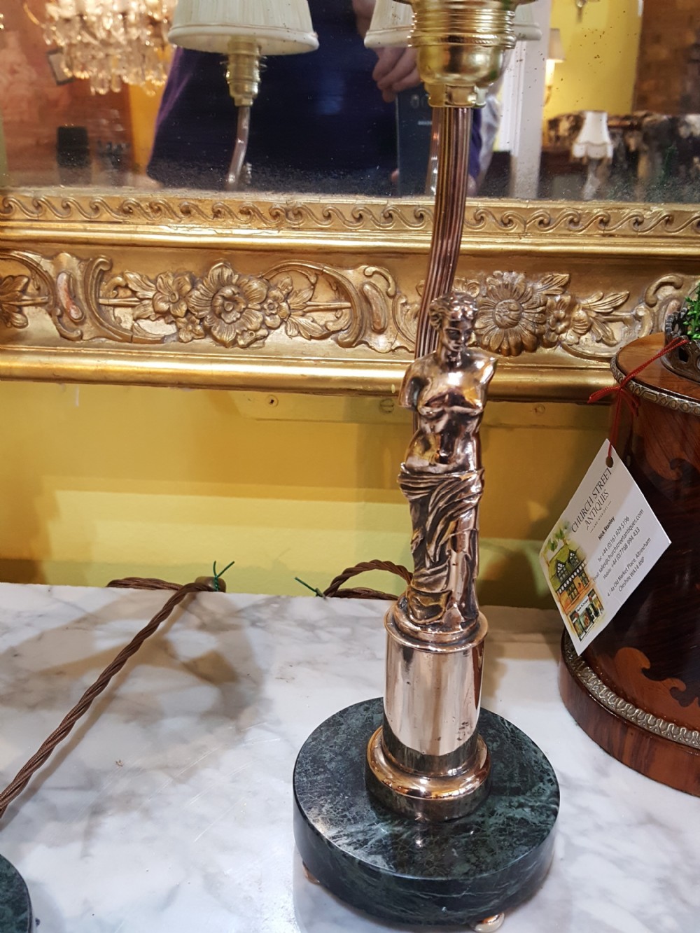 Pair of Copper Classical Statuettes Lamps View IV