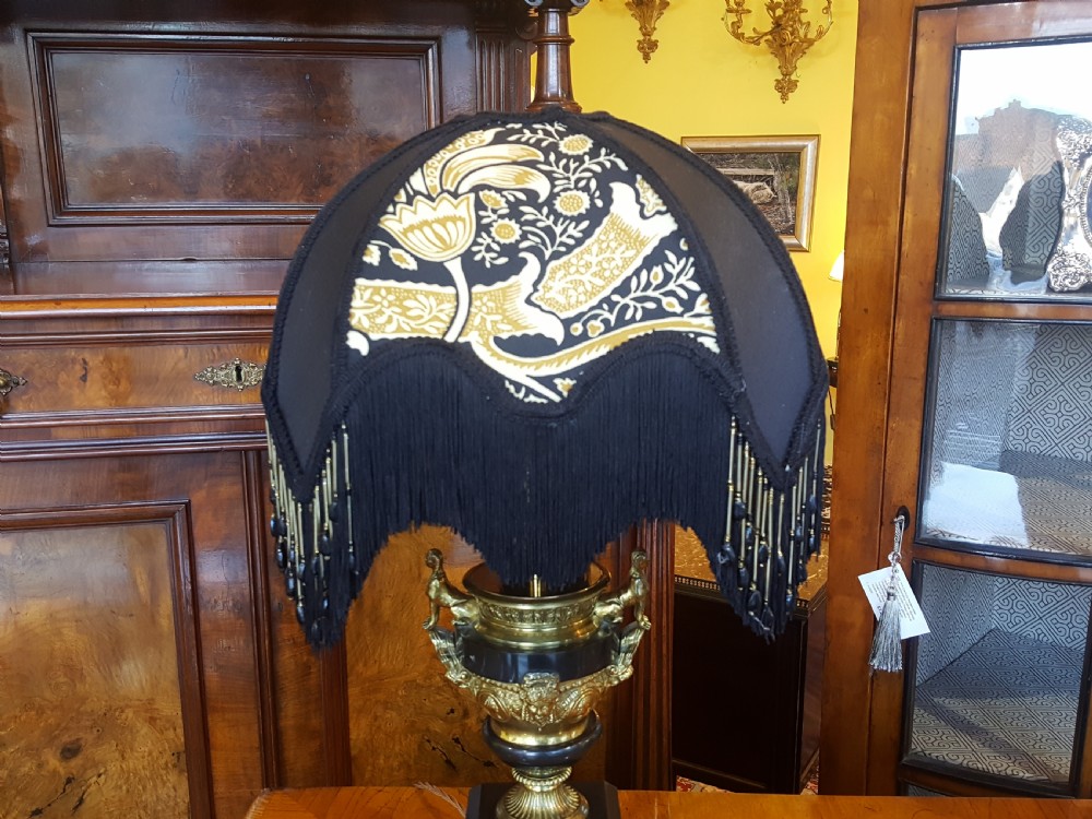 Pair of Late 19thC  Black Slate Urn Lamps View VII