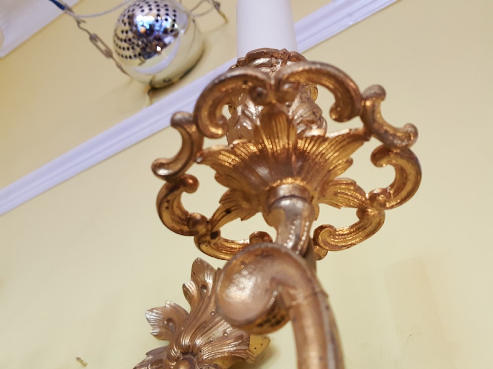 Pair of French Gilt Metal Five-Light Wall Lights View III