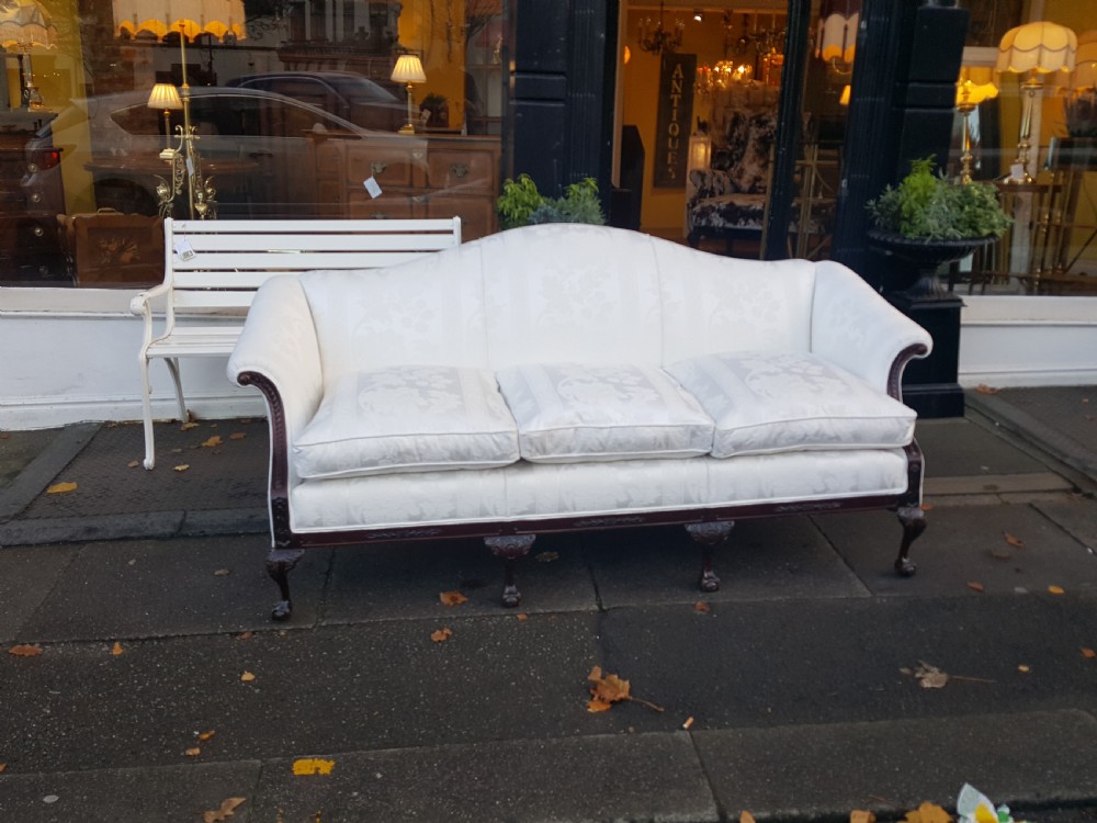 Late 19thC Mahogay Camel Back Sofa View II