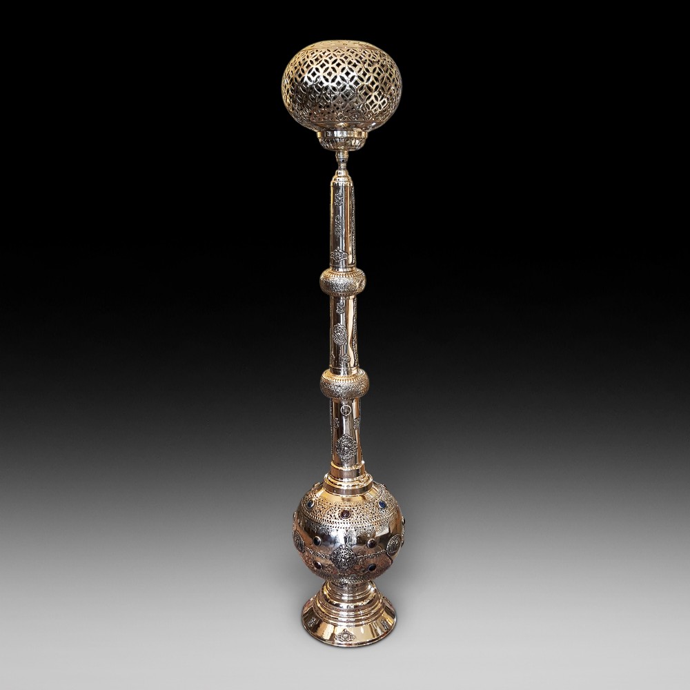 Late 19thC Persian Pierced Brass Incense Burner