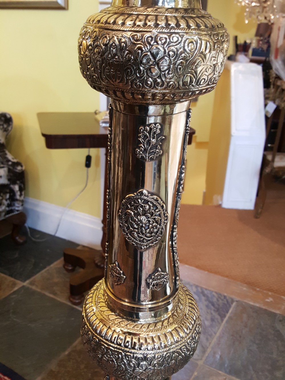 Late 19thC Persian Pierced Brass Incense Burner View III