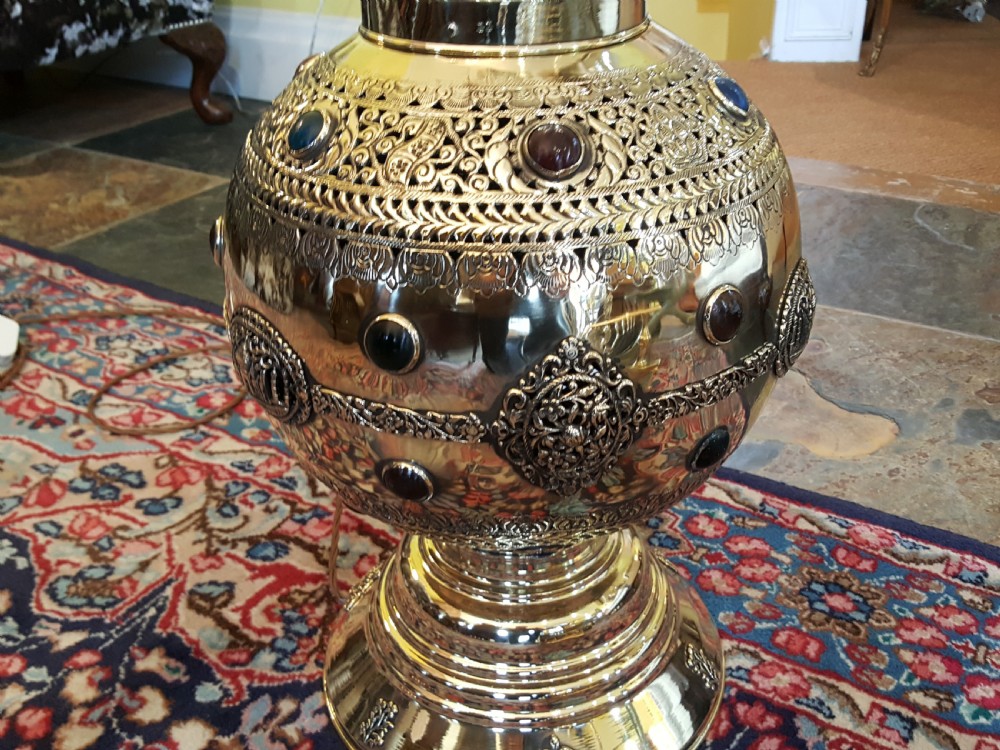 Late 19thC Persian Pierced Brass Incense Burner View V