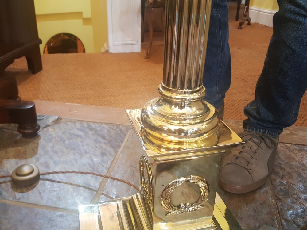 Victorian Brass Standard Extending Oil Lamp View III