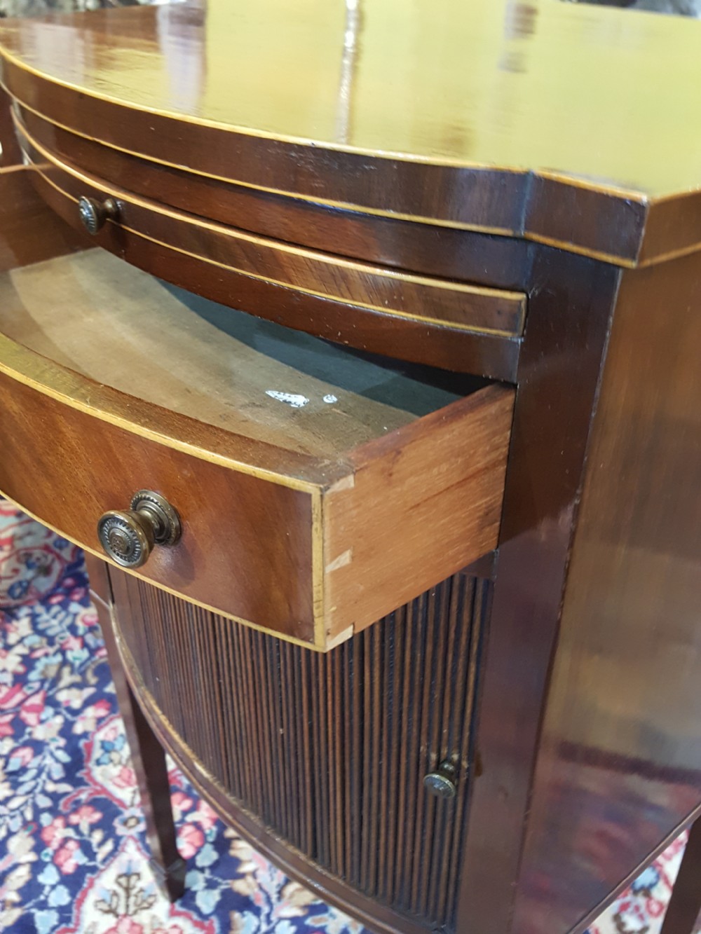 Edwardian Bow Fronted Night Stand View III