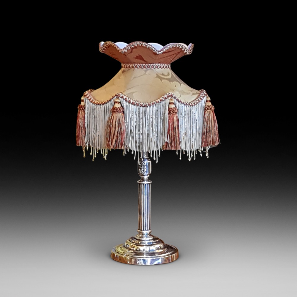 Edwardian Silver Plate Table Lamp