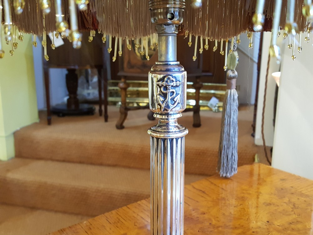 Edwardian Silver Plate Table Lamp View III