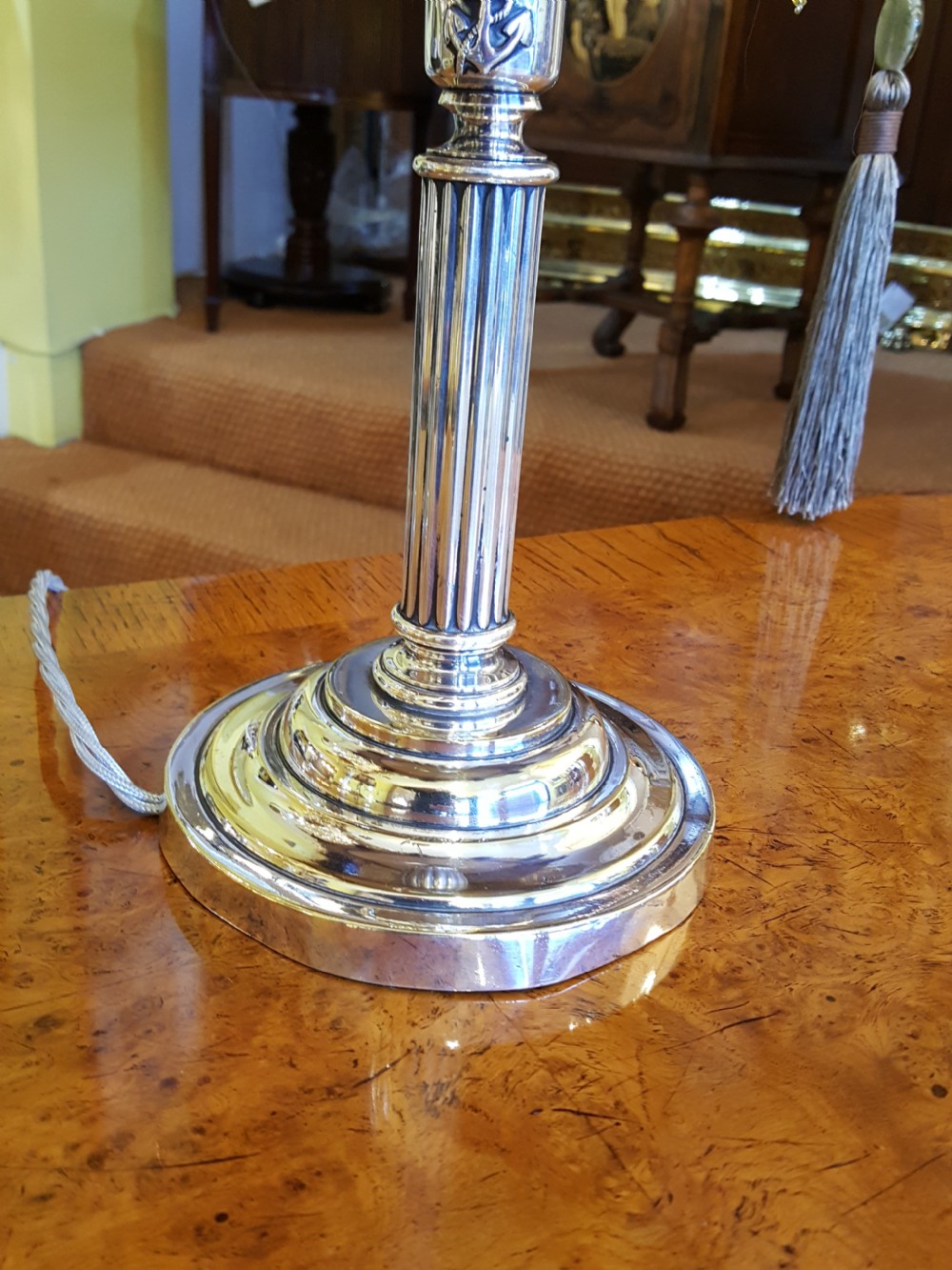 Edwardian Silver Plate Table Lamp View IV