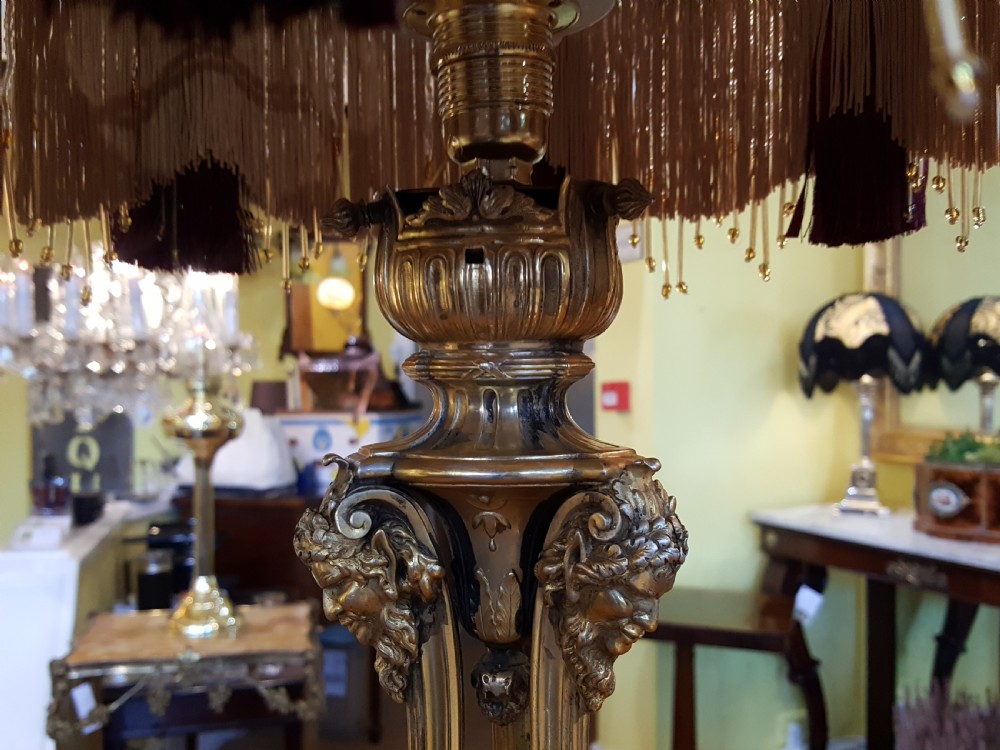 Late Victorian Gilt Bronze Adam Style Table Lamp View II