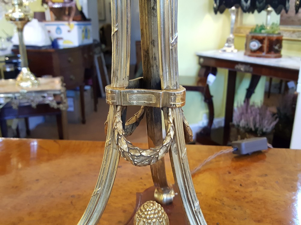 Late Victorian Gilt Bronze Adam Style Table Lamp View V