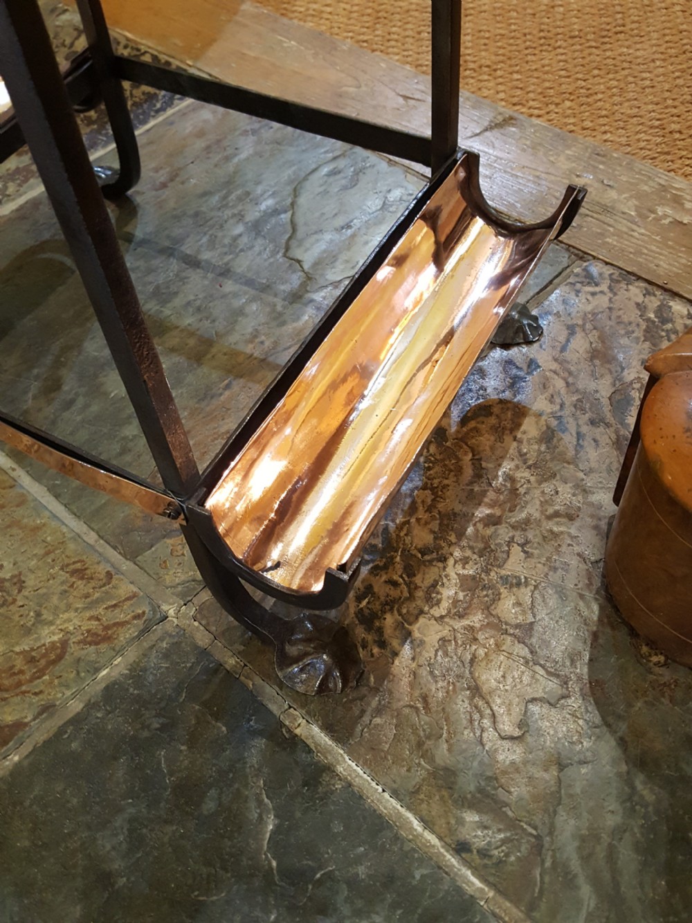Late 19thC Aesthetic Copper and Steel Umbrela Stand View III