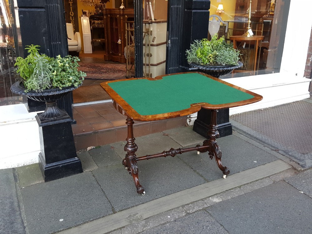Victorian Inlaid Walnut Card Table View VI