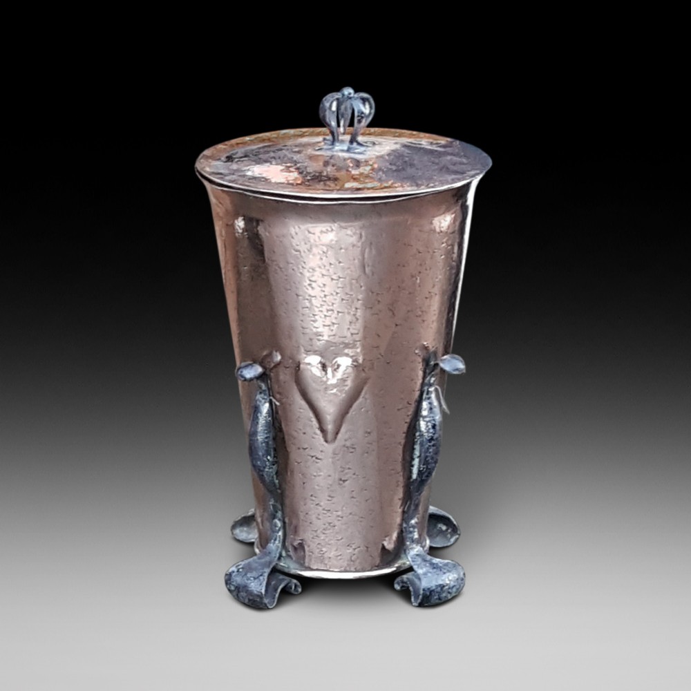Arts and Crafts Copper Coal Dispenser