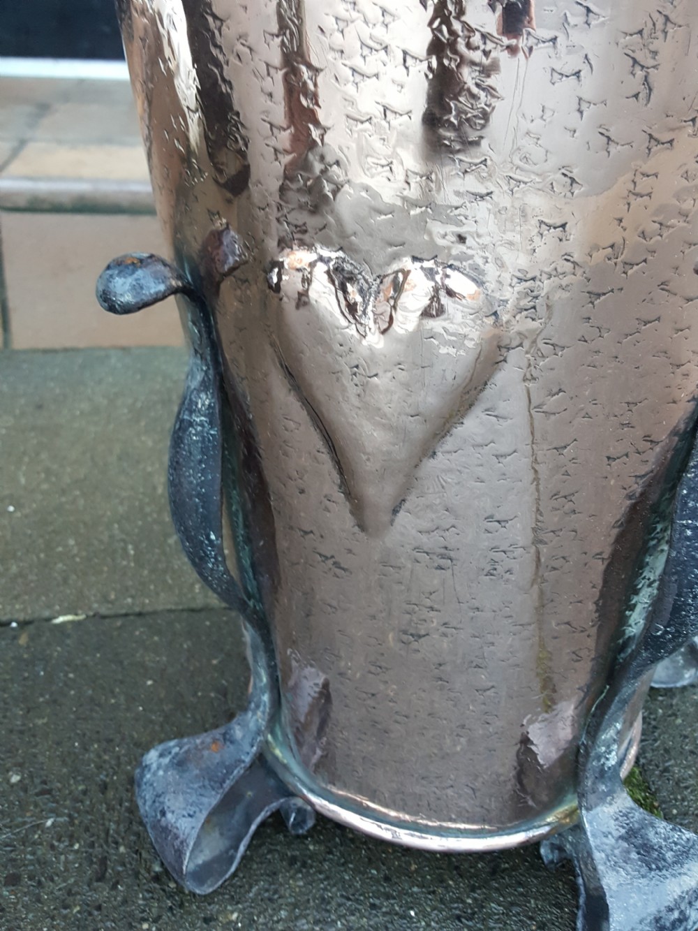 Arts and Crafts Copper Coal Dispenser View III