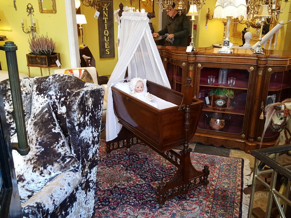 Late Victorian Mahogany Cot View II