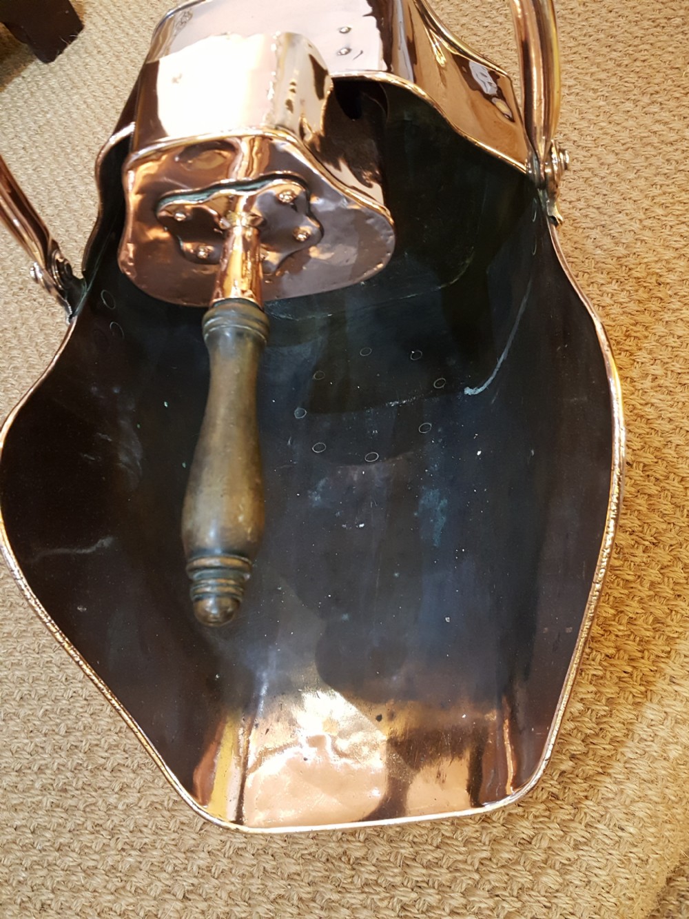 Victorian copper coal dispenser View VI