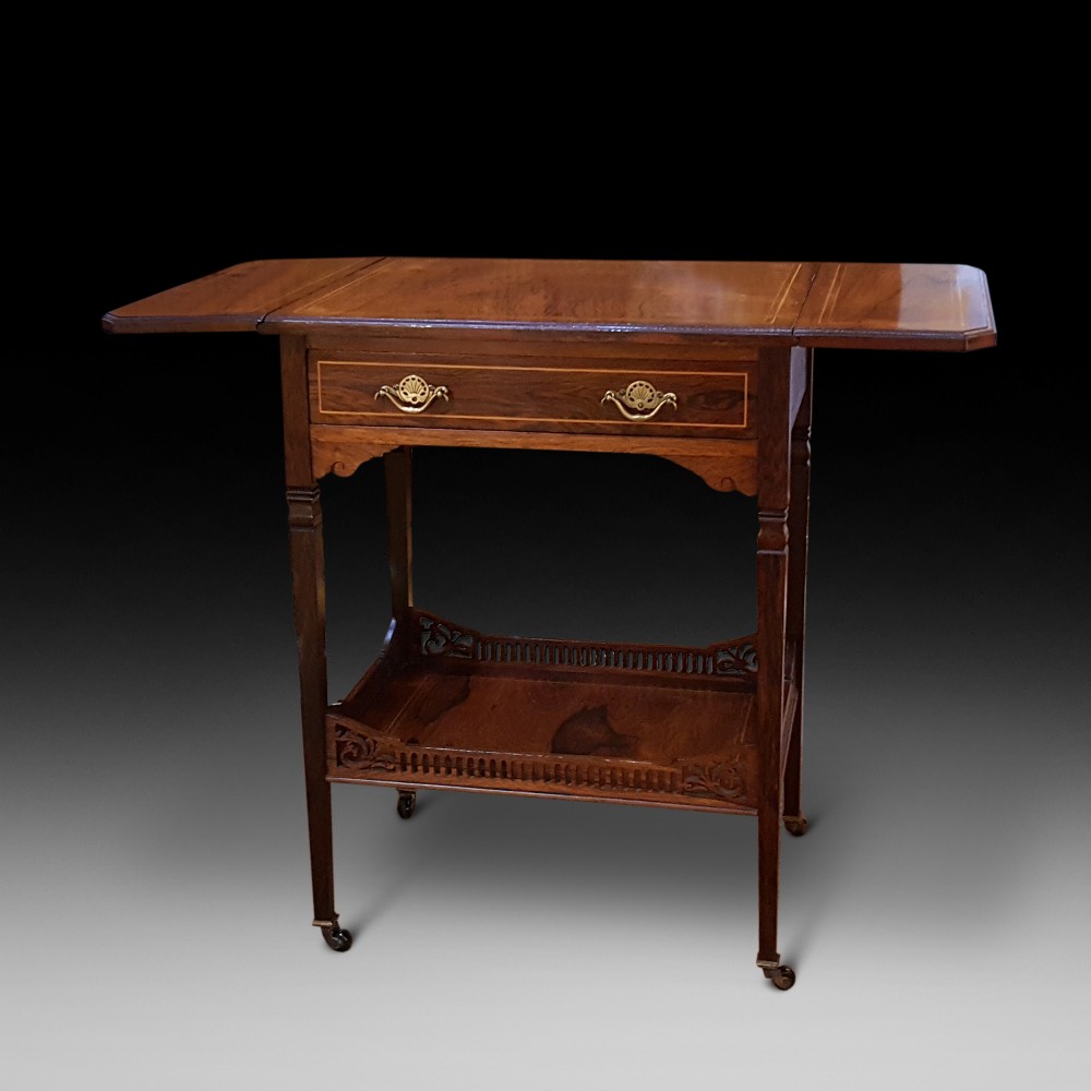 Edwardian Rosewood and Inlaid Tea Table