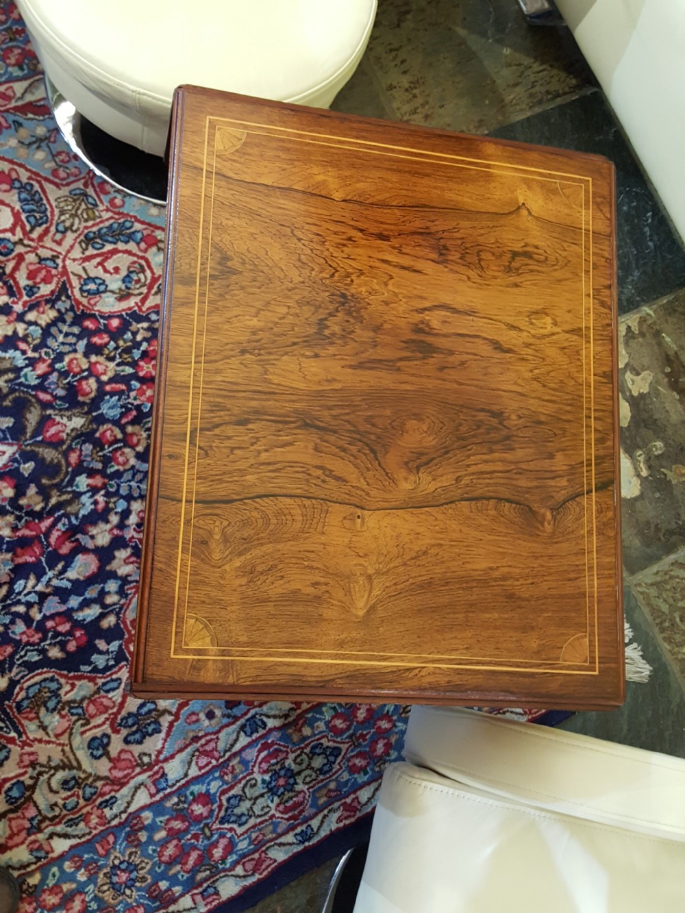 Edwardian Rosewood and Inlaid Tea Table View VII