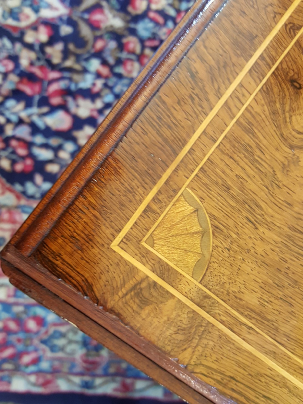 Edwardian Rosewood and Inlaid Tea Table View VIII