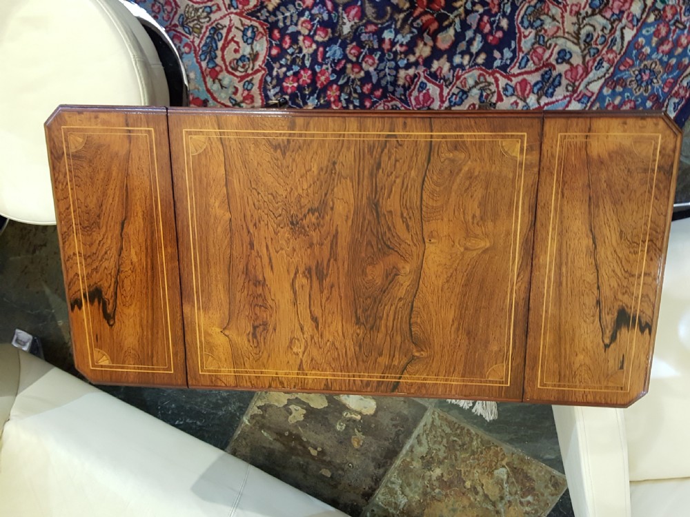 Edwardian Rosewood and Inlaid Tea Table View IX