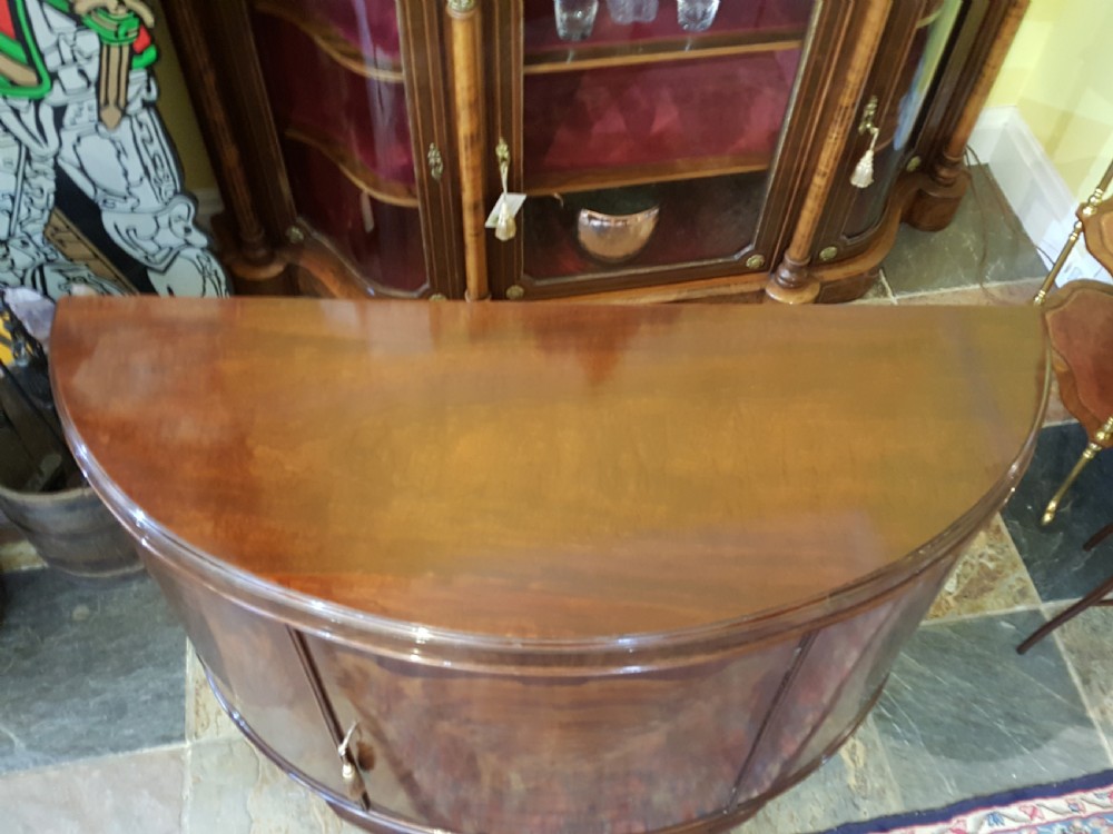 Mahogany bow front drinks cabinet View II