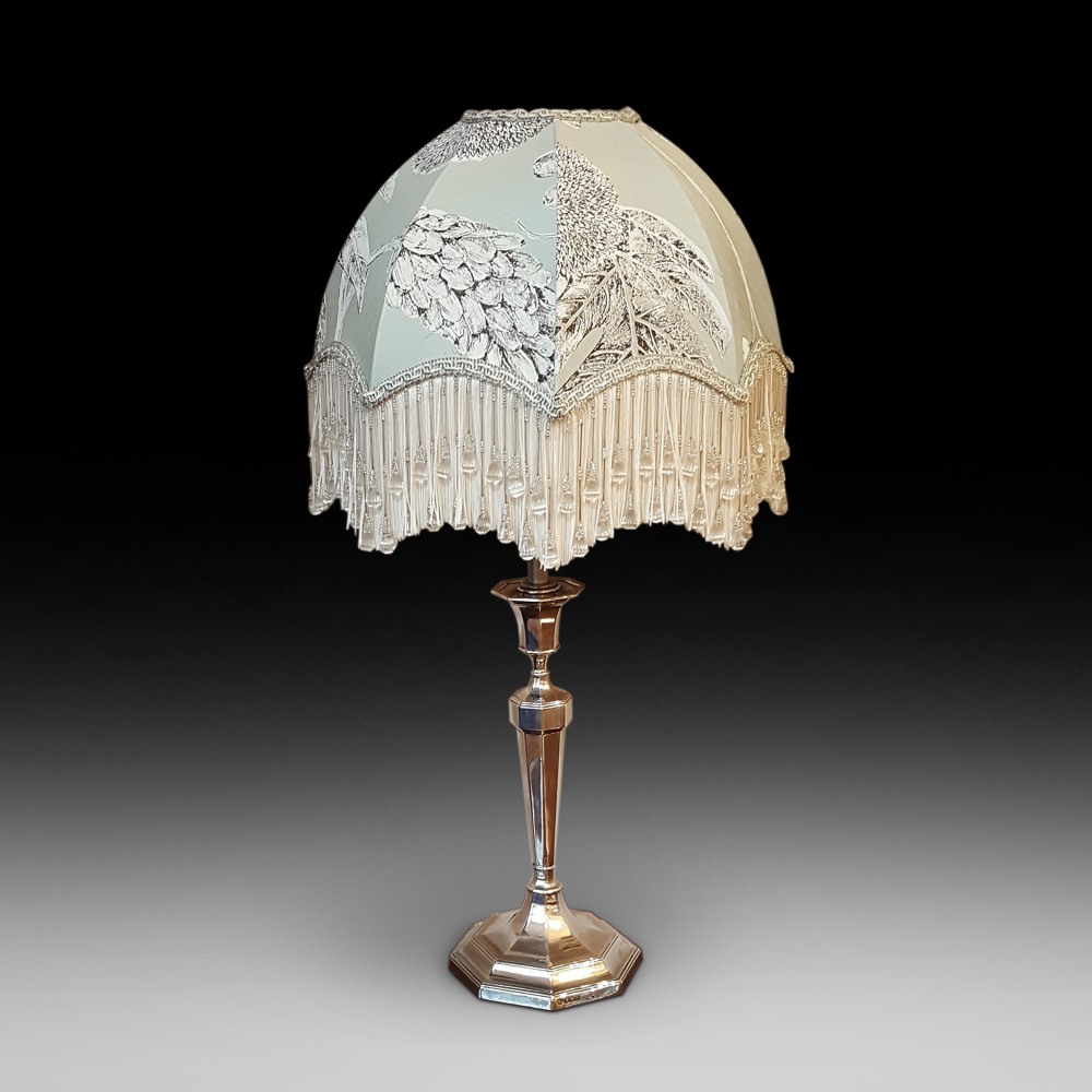 Art Deco Silver Electric Table Lamp