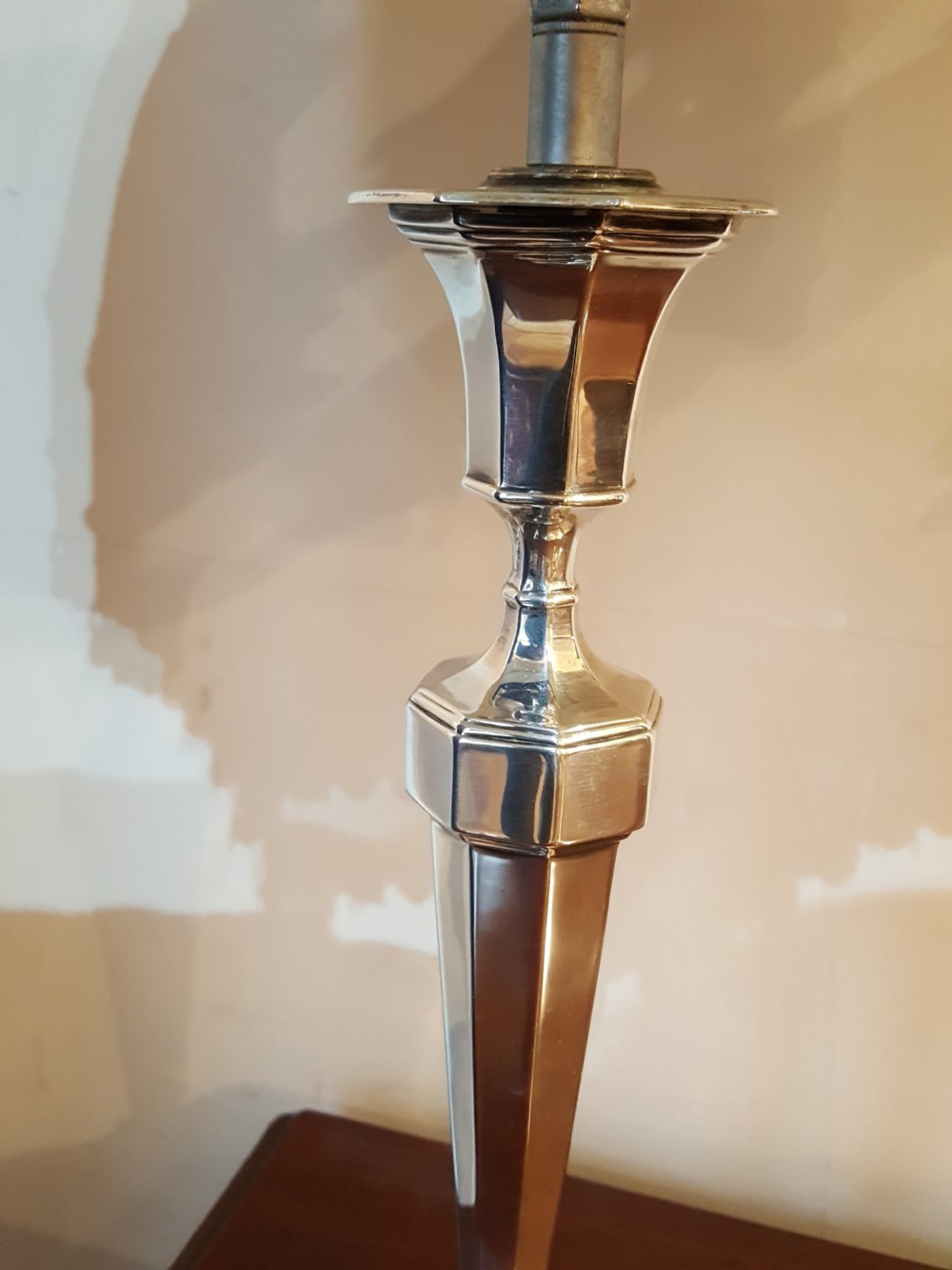 Art Deco Silver Electric Table Lamp View IV