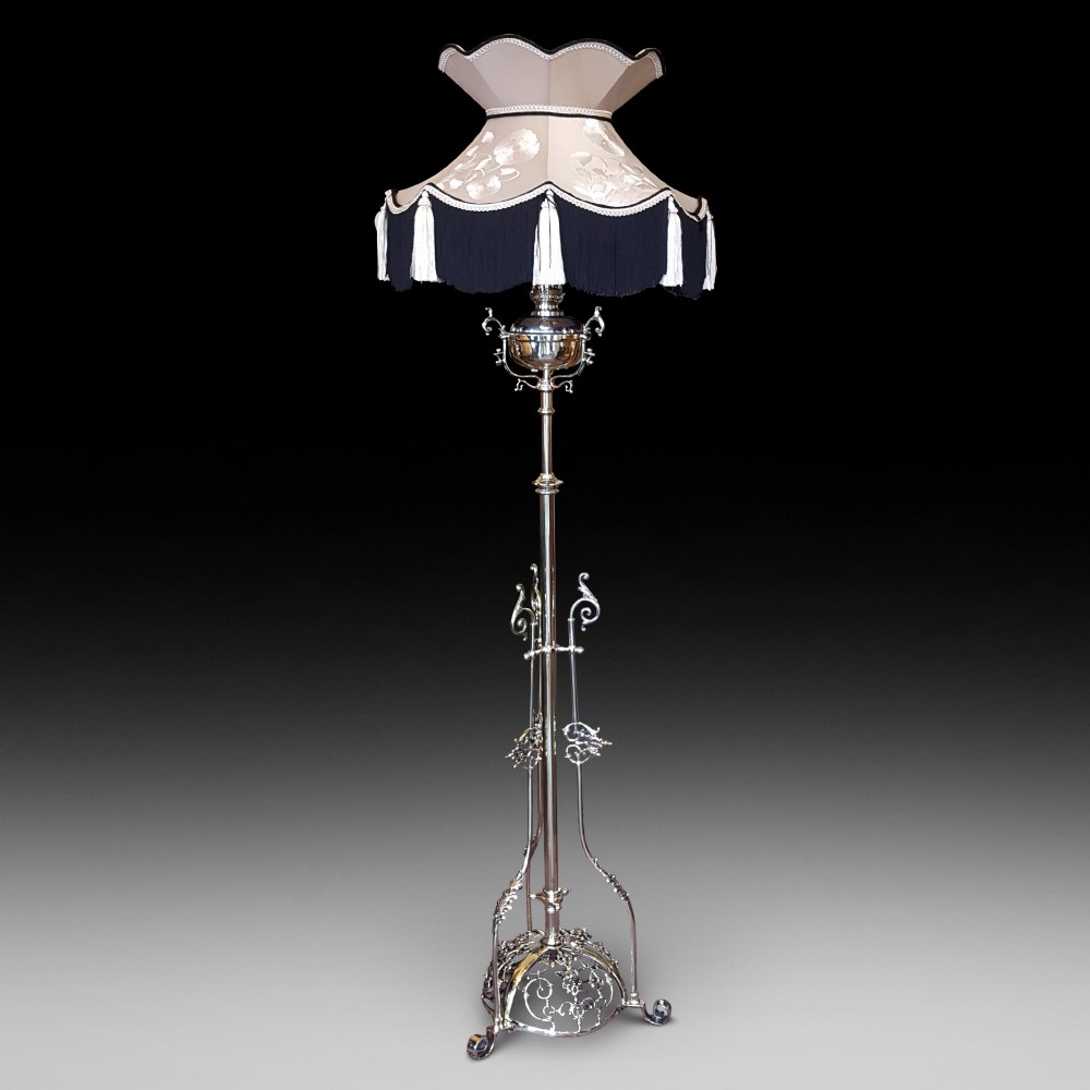 Victorian Brass Adjustable Standard Lamp
