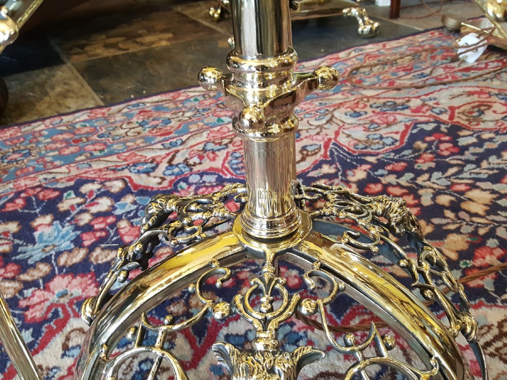 Victorian Brass Adjustable Standard Lamp View III