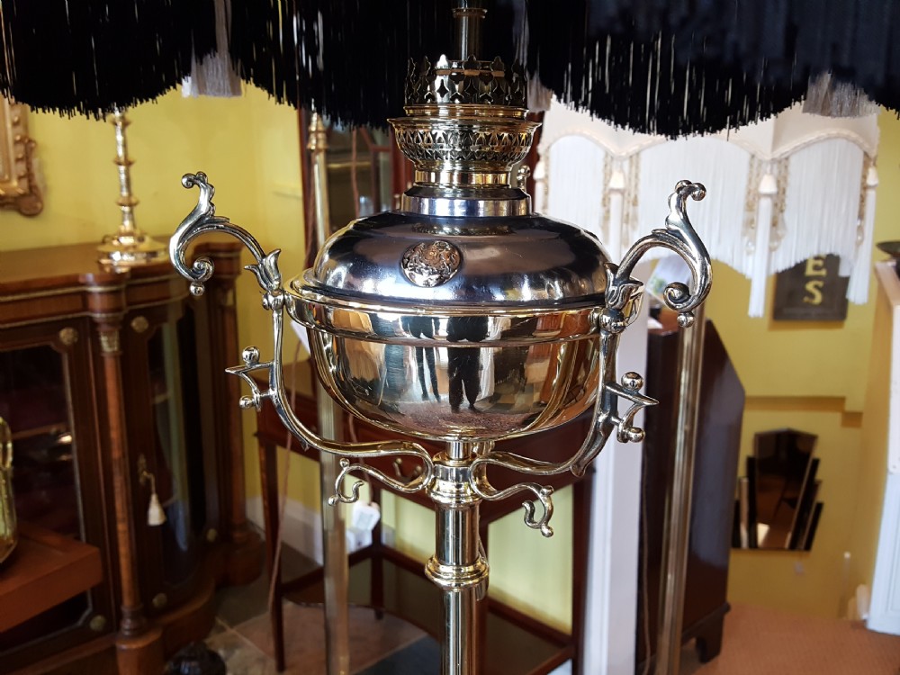 Victorian Brass Adjustable Standard Lamp View VII
