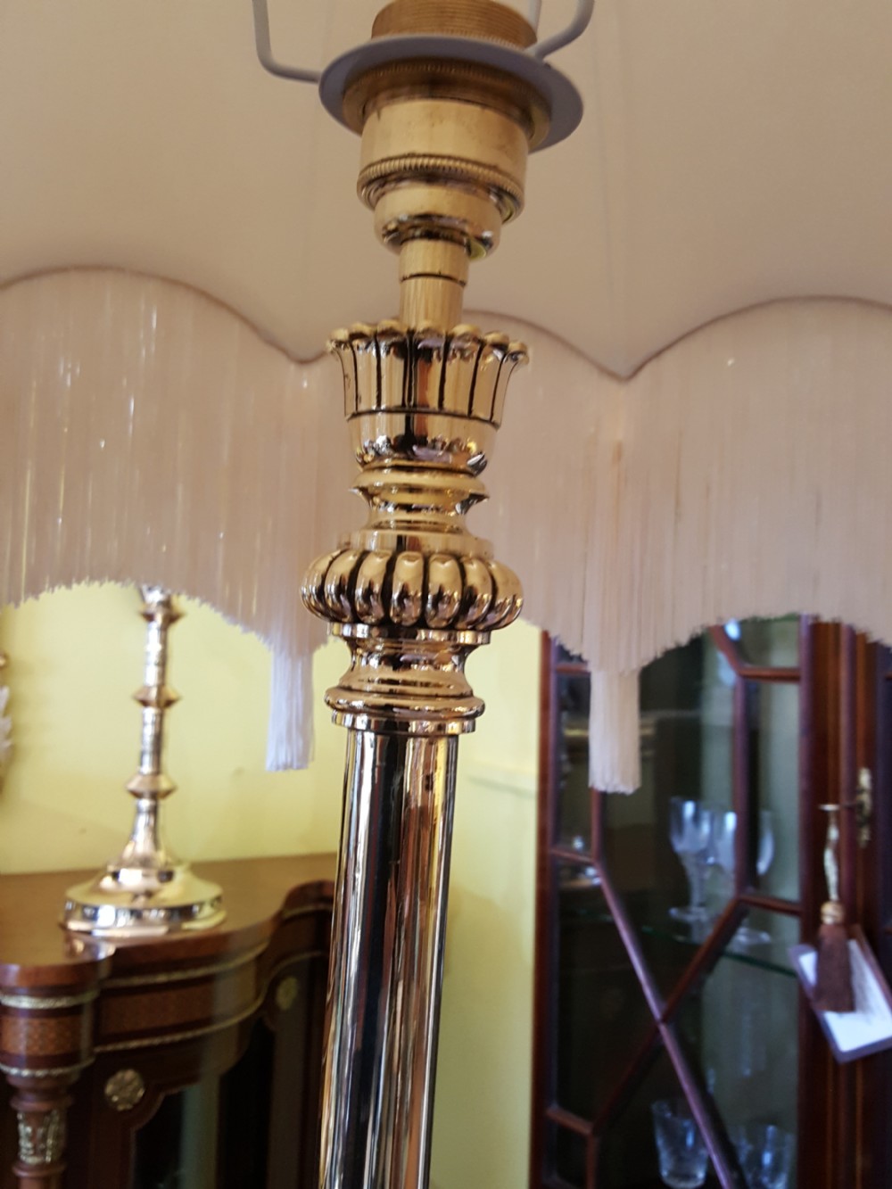 Pair of Victorian Brass Adjustable Standard Lamps View III