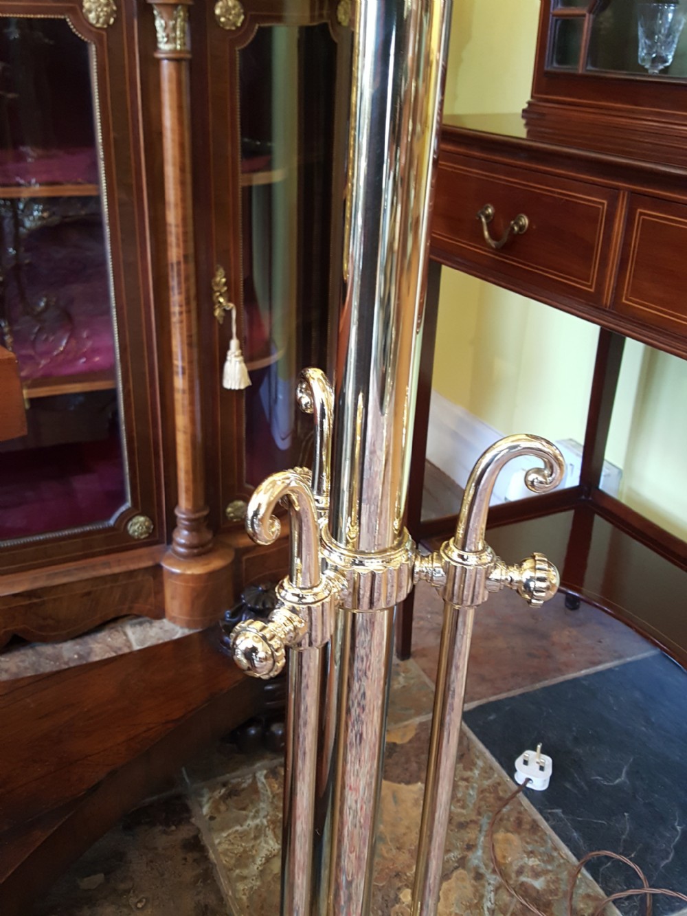Pair of Victorian Brass Adjustable Standard Lamps View IV