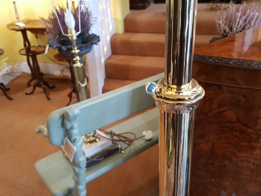 Pair of Victorian Brass Adjustable Standard Lamps View VII