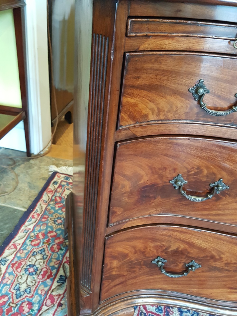George III Mahogany Serpentine Chest of Drawers View IV