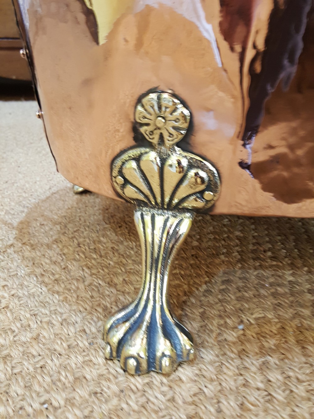 Late 19thC Continental Copper Log Basket View II
