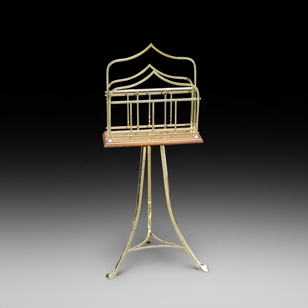 Brass and Oak Revolving Canterbury