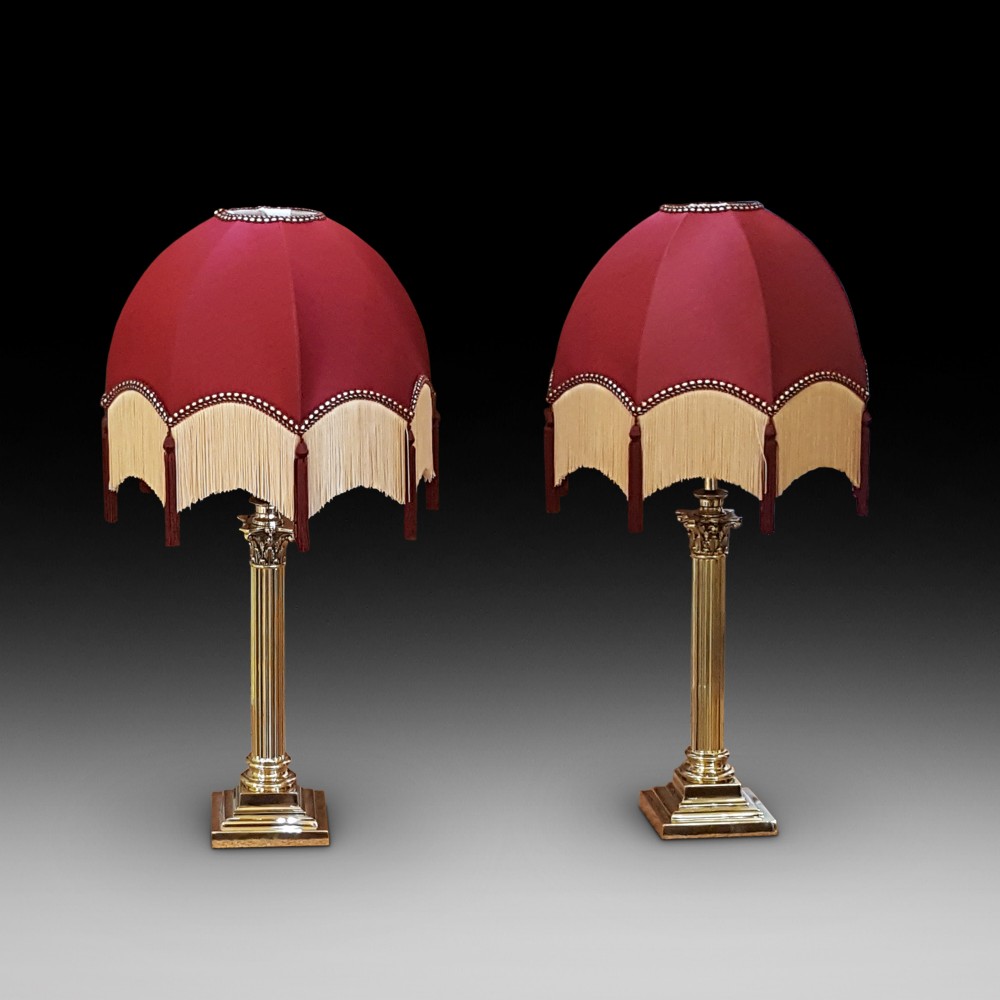 Pair of Edwardian Brass Table Lamps