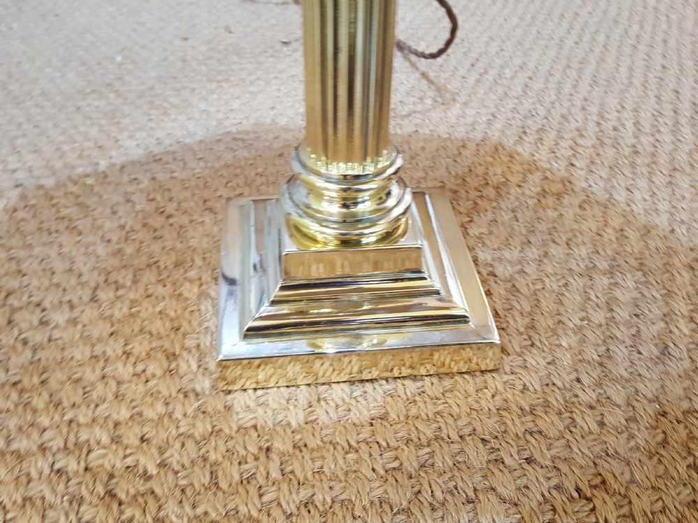 Pair of Edwardian Brass Table Lamps View II