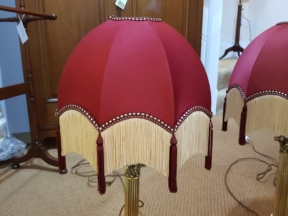 Pair of Edwardian Brass Table Lamps View IV