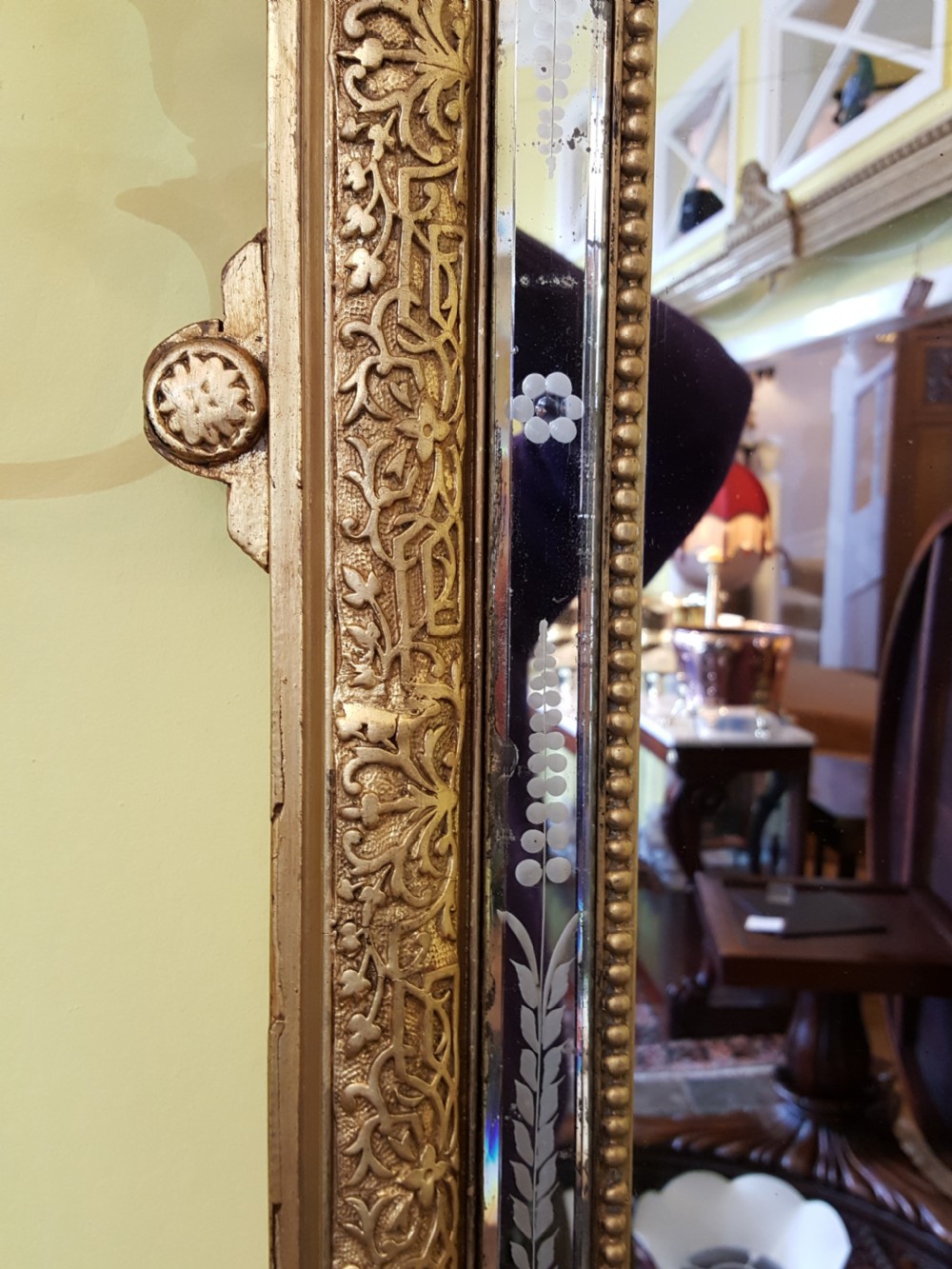 19thC Italin Gilt Frame Mirror View V