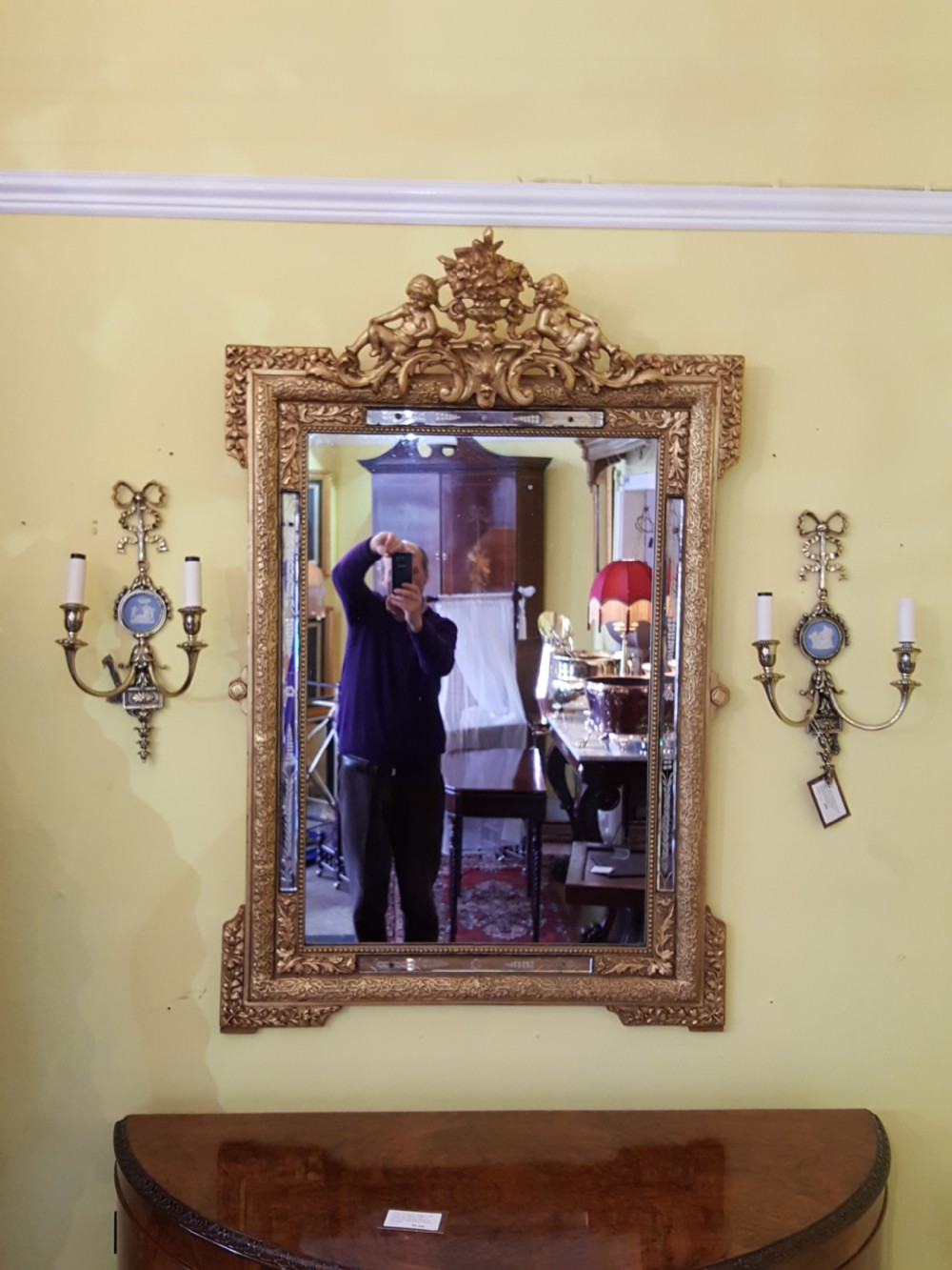19thC Italin Gilt Frame Mirror View VII