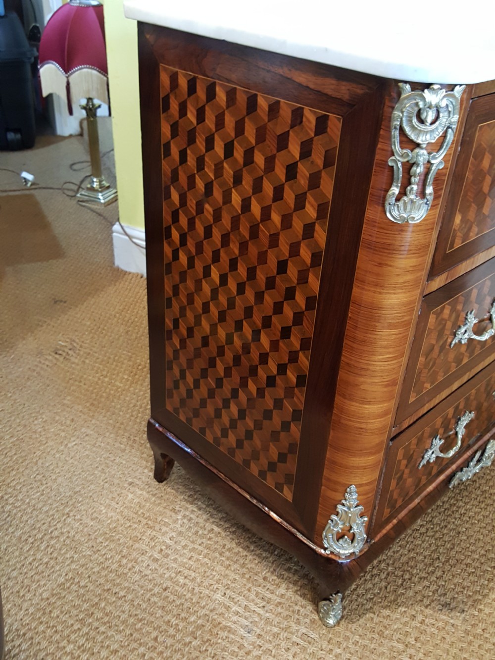 Mid 19thC French  Parquetry Commode View IV